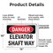 Signmission Elevator Shaft Way, 14 in W x Rectangle, Plastic OS-2PACK-DS-P-1014-L-1202 - alternate 8